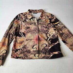 Vintage Impulse California Colorful Banque Coloniale Button Down Blouse Medium